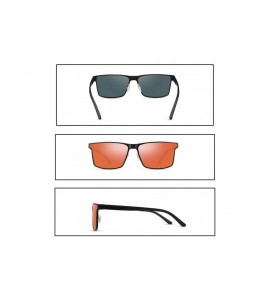 Rectangular Polarized Sunglasses Matte Finish Sun glasses Color Mirror Lens 100% UV Blocking - Orange1 - C9194CIL4S8 $42.19