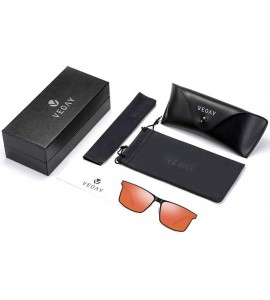 Rectangular Polarized Sunglasses Matte Finish Sun glasses Color Mirror Lens 100% UV Blocking - Orange1 - C9194CIL4S8 $42.19