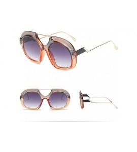 Sport UV Protection Eyewear Round Vintage Eyeglasses Shades Oversized Designer Sunglasses for Women - D - CH18U7KHZT6 $16.35