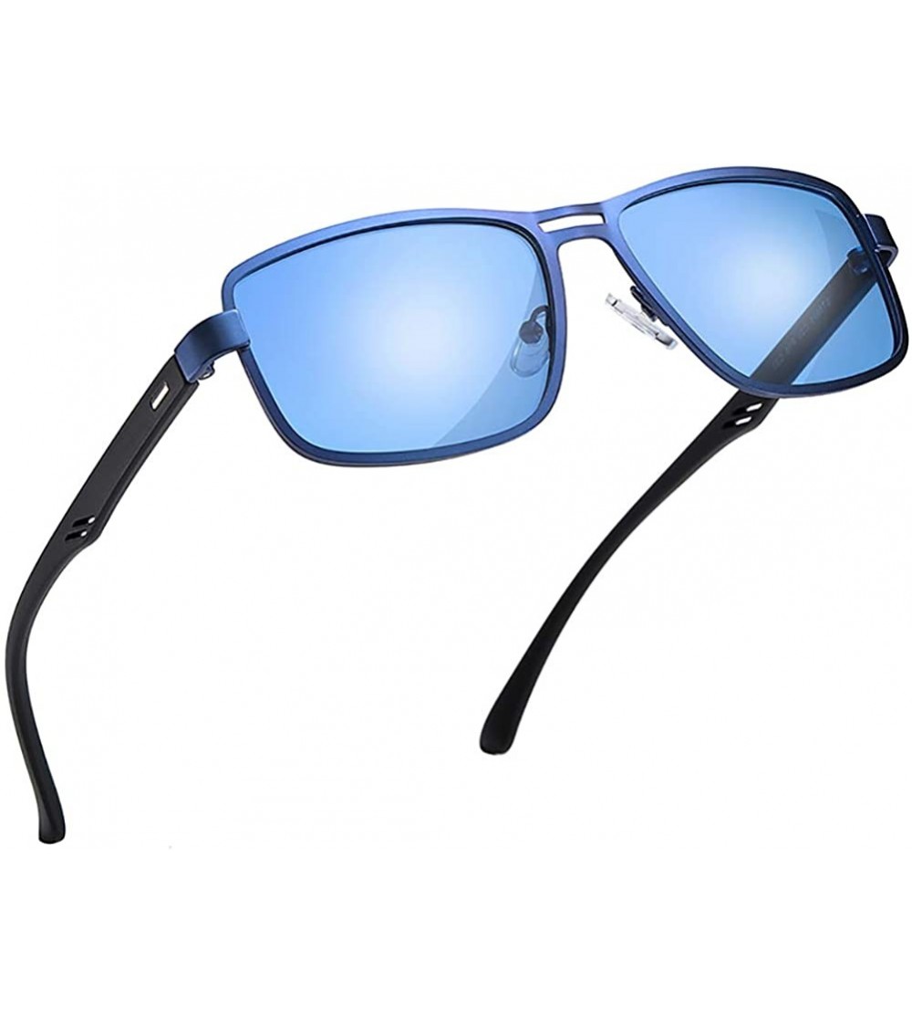Rimless Man Outdoor Sunglasses-Polarized Square Driving Shade Glasses-Fashion Eyewear - E - CU190ED93S6 $60.63