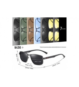 Rimless Man Outdoor Sunglasses-Polarized Square Driving Shade Glasses-Fashion Eyewear - E - CU190ED93S6 $60.63