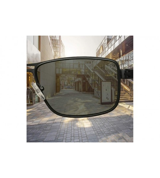 Rimless Man Outdoor Sunglasses-Polarized Square Driving Shade Glasses-Fashion Eyewear - E - CU190ED93S6 $60.63