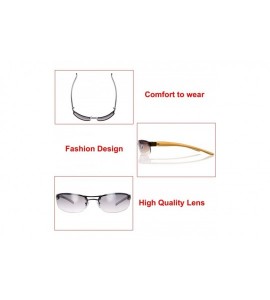 Semi-rimless Semi-Rimless Color Tinted Crystal Arm Eyeglasses Wrap Rectangle Sunglasses - Exquisite Packaging - C918XL9I9W7 $...