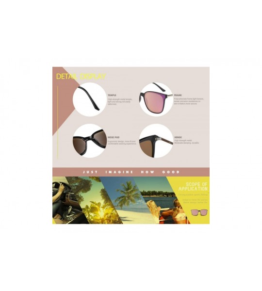 Round Vintage Round Polarized Retro Sunglasses for Women UV Protection W016 - Black Pink - C2196EYDZ9I $43.34