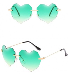 Sport Retro 80s Ladies Irregular Shape Sunglasses for Travel Vacation Sunshine - Green - CE18DLRSNSQ $26.15
