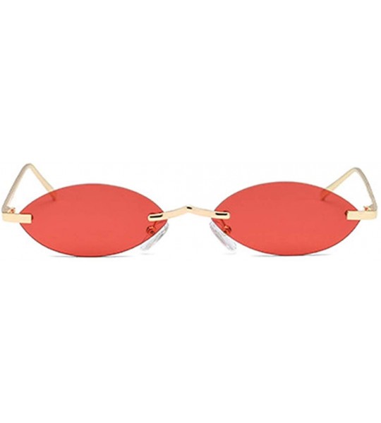 Round Unisex Fashion Metal Frame Oval Candy Colors small Sunglasses UV400 - Red - C918N783C3M $19.38