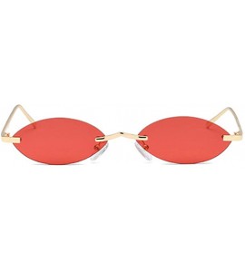 Round Unisex Fashion Metal Frame Oval Candy Colors small Sunglasses UV400 - Red - C918N783C3M $19.38