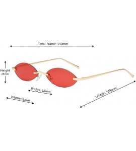 Round Unisex Fashion Metal Frame Oval Candy Colors small Sunglasses UV400 - Red - C918N783C3M $19.38