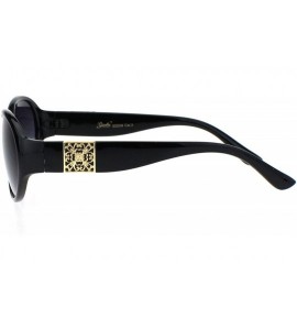 Oval Womens Luxury Oval Round Plastic Designer Fashion Sunglasses - Black Smoke - CQ18Q79IITT $18.22