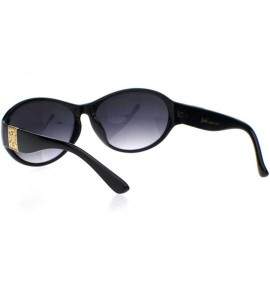 Oval Womens Luxury Oval Round Plastic Designer Fashion Sunglasses - Black Smoke - CQ18Q79IITT $18.22