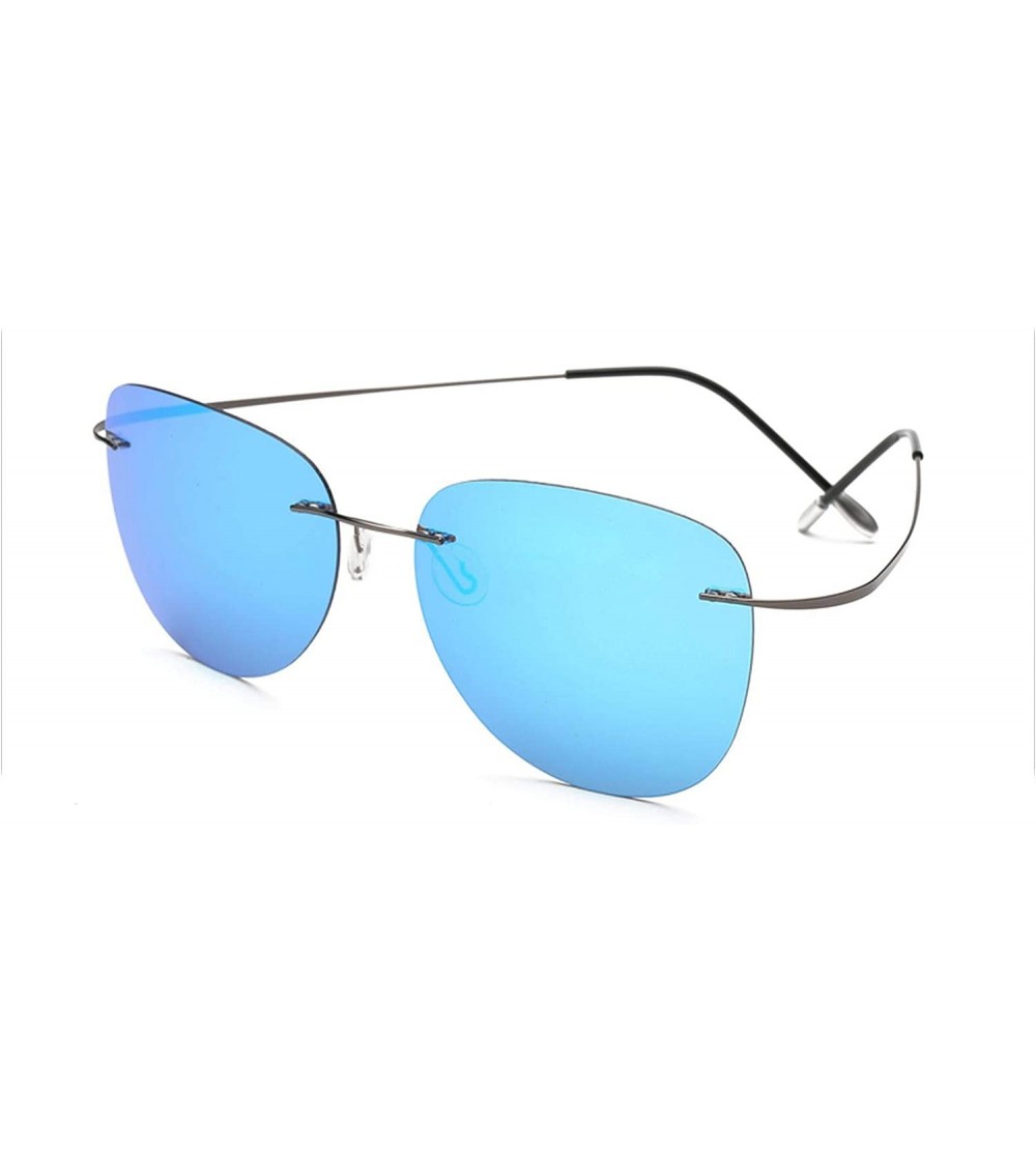 Goggle Titanium Polarized Sunglasses Super Light Er RimlGafas Men Sun Glasses Eyewear - Zp2117-c5 - CA199CC0HDQ $55.19