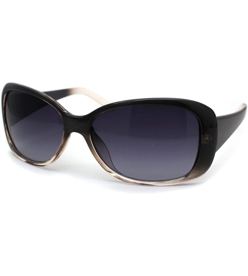 Butterfly Womens Mod Narrow Rectangular Butterfly Designer Sunglasses - Grey Clear Smoke - CW19602UHK6 $19.34