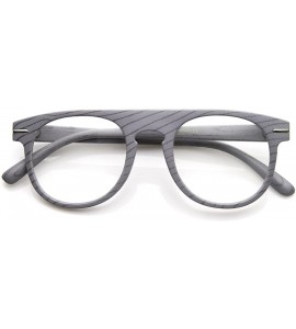 Round Wood Print Artistic Fashion Clear Lens P3 Round Glasses (Gray Wood) - C911J1R13P1 $18.92