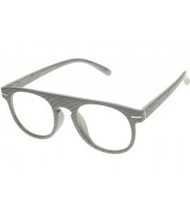 Round Wood Print Artistic Fashion Clear Lens P3 Round Glasses (Gray Wood) - C911J1R13P1 $18.92