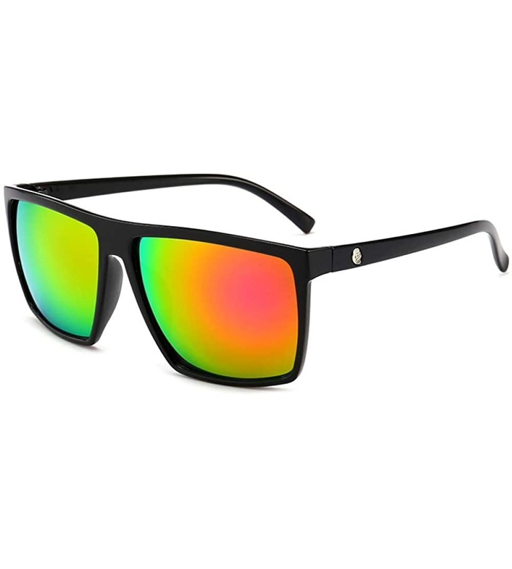 Oversized Square Oversized Sunglasses Men Coating Driving Glasses Flat Top - CL190C2QW9H $26.79