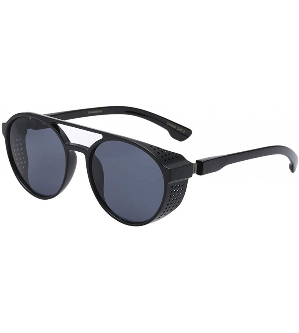 Rimless Men Polarized Vintage Eye Sunglasses Retro Stylish Eyewear Fashion Radiation Protection - Black - C318S0T6MUM $14.19