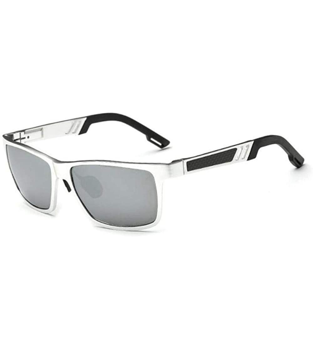 Aviator Aluminum Men's Polarized Mirror SunGlasses Male Driving Silver Whitemercury - Silver Whitemercury - CB18YZRIA7R $41.65