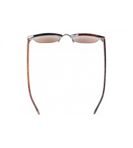 Round Mens Womens Semi-Rimless Bifocal Sunglasses - Brown - C3180N78A6G $18.27