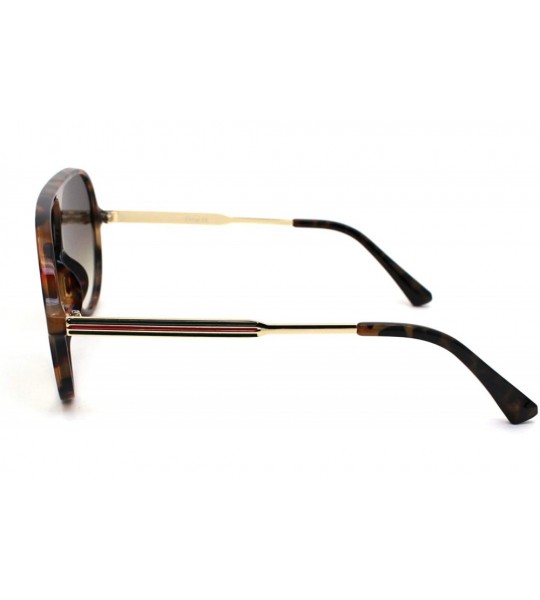 Oversized Retro Mobster Plastic Racer Shield Luxury Fashion Sunglasses - Tortoise Gold Brown - CW190QUMZ54 $26.04