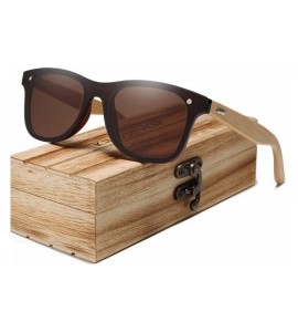 Rectangular Bamboo Polarized Sunglasses Men Wooden Sun Glasses Women Original Wood Glasses - Brown Bamboo - CE194OK3XA0 $60.96