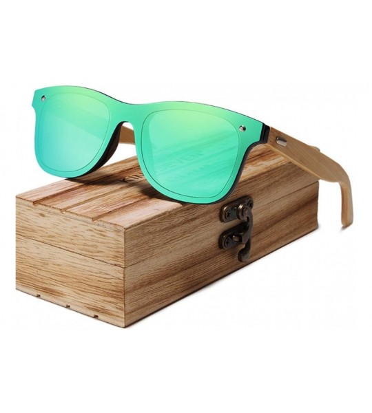 Rectangular Bamboo Polarized Sunglasses Men Wooden Sun Glasses Women Original Wood Glasses - Brown Bamboo - CE194OK3XA0 $60.96