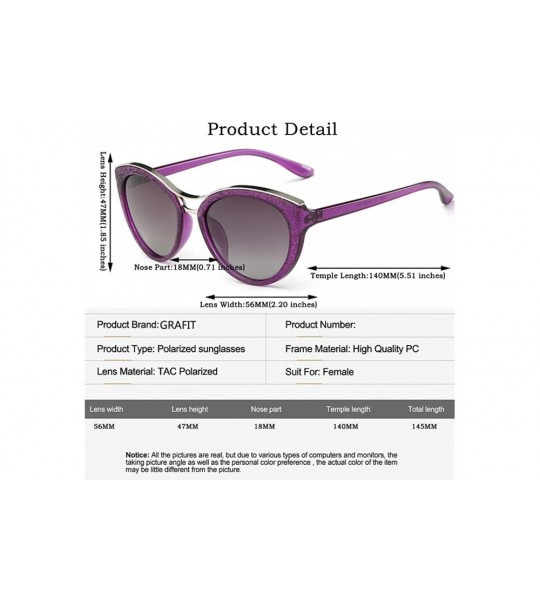 Cat Eye Cat-Eye Shades Classic Polarized Sunglasses Ultra Thin 100% UV Protection 400 for Women & Girls - Purple - CS18WM2769...