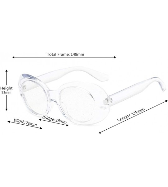 Rectangular Women's Cat Eye Sunglasses Retro Oval Oversized Plastic Lenses glasses - White - C818NELKD4Y $18.86