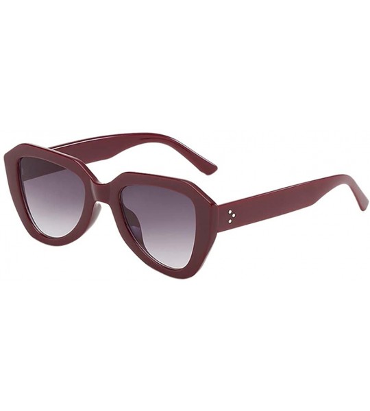 Sport Classic Retro Stylish SunGlasses Man Women Irregular Shape Polarized Sunglasses - Wine Red - CL18RD0RSC9 $15.99