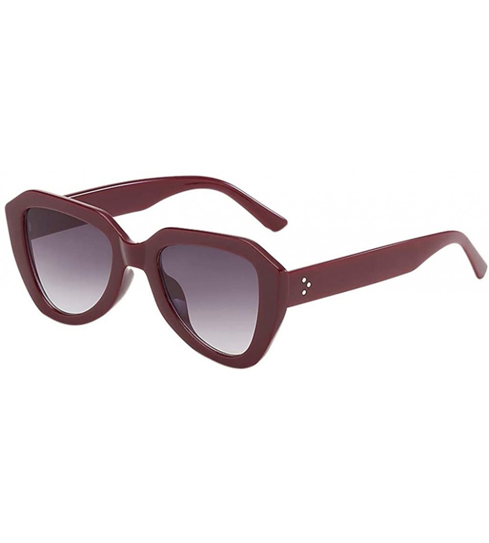 Sport Classic Retro Stylish SunGlasses Man Women Irregular Shape Polarized Sunglasses - Wine Red - CL18RD0RSC9 $15.99