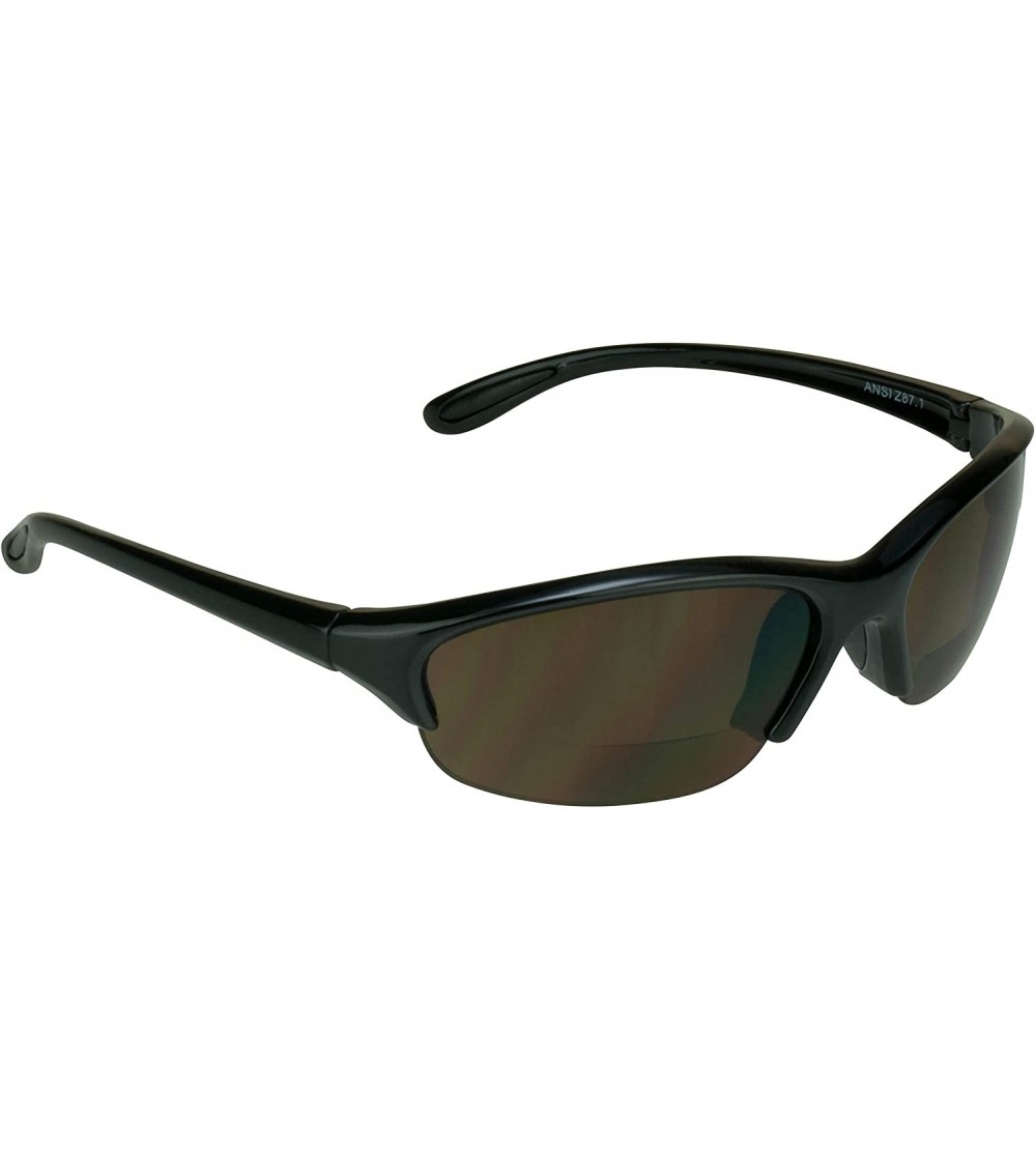 Wrap Bifocal Sunglasses ANSI z87.1 Safety Smoke or Brown Lenses. Pink or Black Frames - Black With Brown - CQ18DNIMDO0 $34.91