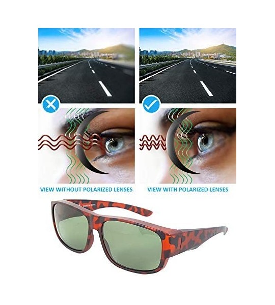 Sport Fit Over Polarized Sunglasses Driving Clip on Sunglasses to Wear Over Prescription Glasses - Brown-green - CV18SLUHNQH ...