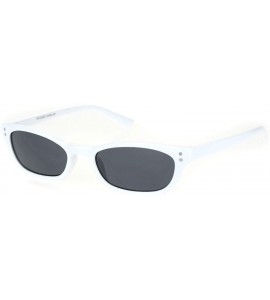 Rectangular Womens Vintage Ironic Dad Shade Narrow Retro Plastic Sunglasses - White Black - CP18OE685KH $18.80