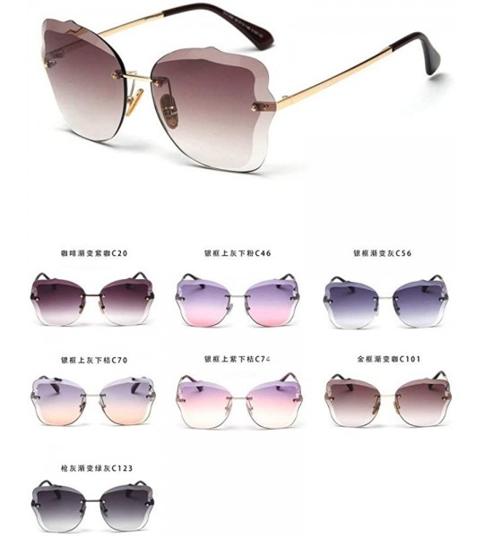 Square Trimmed Sunglasses Glasses Vintage Gradient - Purple&orange - CC194HEHZT4 $27.44