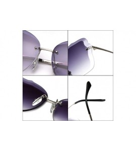 Square Trimmed Sunglasses Glasses Vintage Gradient - Purple&orange - CC194HEHZT4 $27.44