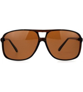 Aviator Mens Antiglare Polarized Racer Pilot Plastic Sunglasses - Brown Brown - C312FJV6VL3 $24.57