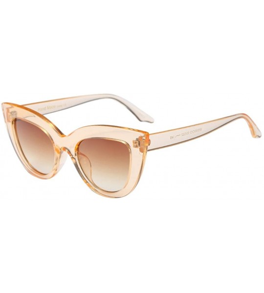 Wayfarer Vintage Cat Eye Style Oversized Holiday Womens Sunglasses Designer - Tea - CC18G7UW309 $19.37