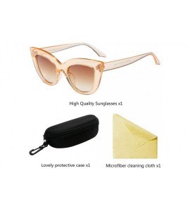 Wayfarer Vintage Cat Eye Style Oversized Holiday Womens Sunglasses Designer - Tea - CC18G7UW309 $19.37