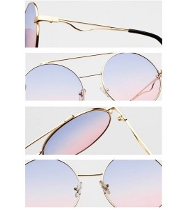 Oval Men women Metal Round Sunglasses Slim frame Colored Flat Lens 60mm - Black - CM18EOWDEAQ $19.67