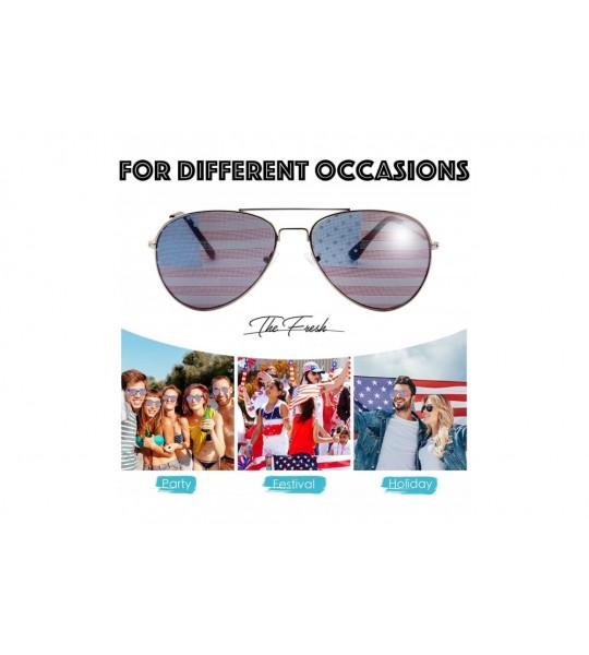 Aviator USA America American Flag Aviator Sunglasses - Exquisite Packaging Gift for 4th of July - 3 Pcs - CI199OHIHL6 $29.20