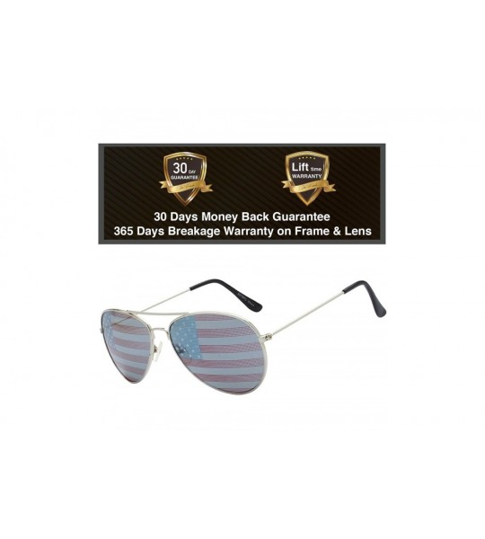 Aviator USA America American Flag Aviator Sunglasses - Exquisite Packaging Gift for 4th of July - 3 Pcs - CI199OHIHL6 $29.20