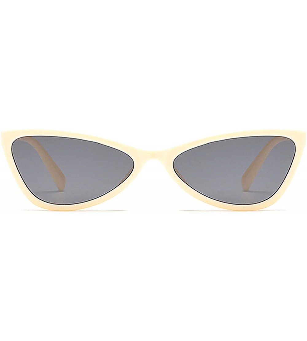 Cat Eye Polarized Sunglasses Glasses Protection Activities - Beige Gray - CB18TQZC8TZ $28.34