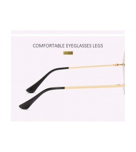 Rimless Rimless Diamond Cutting Lens Sunglasses For Women Rhinestone 100% UV Protection - Gold-rose Red - CV18TTGGEHM $30.73