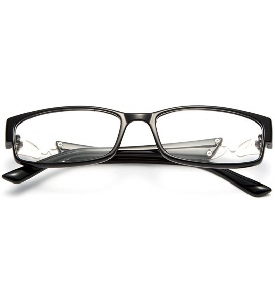 Square Womens Slim Fit Temple Design Metal Frame Clear Lens Glasses - Black/Silver - C411YN6NX0D $19.56