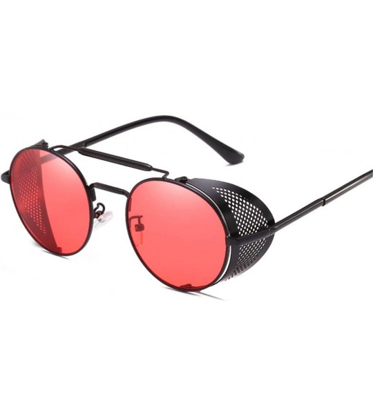 Rectangular Retro Round Metal Sunglasses Men Women Glasses Shades UV Protection - 1-black-gray - CD194O7MDIL $44.54