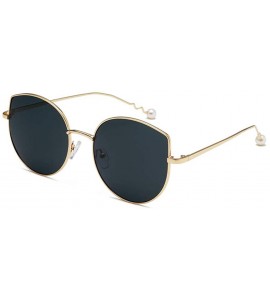 Oversized Oversized Sunglasses for Women Cat EyesGlasses Cute UV400 Protection Glasses-- Gold&black - C218QQ2KD5D $26.09