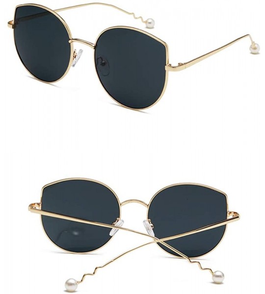 Oversized Oversized Sunglasses for Women Cat EyesGlasses Cute UV400 Protection Glasses-- Gold&black - C218QQ2KD5D $26.09