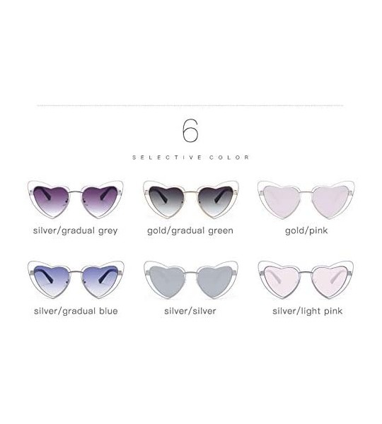 Round Heart shaped Mirrored Polarized Sunglasses - Light Pink - CY18TOGXSL4 $20.34