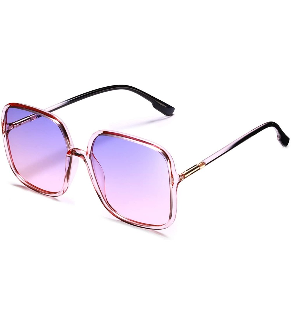 Oversized Square Oversized Sunglasses for Women Classic Fashion Vintage Eyewear for Outdoor-100% UV Protection - CY1905S2TS7 ...