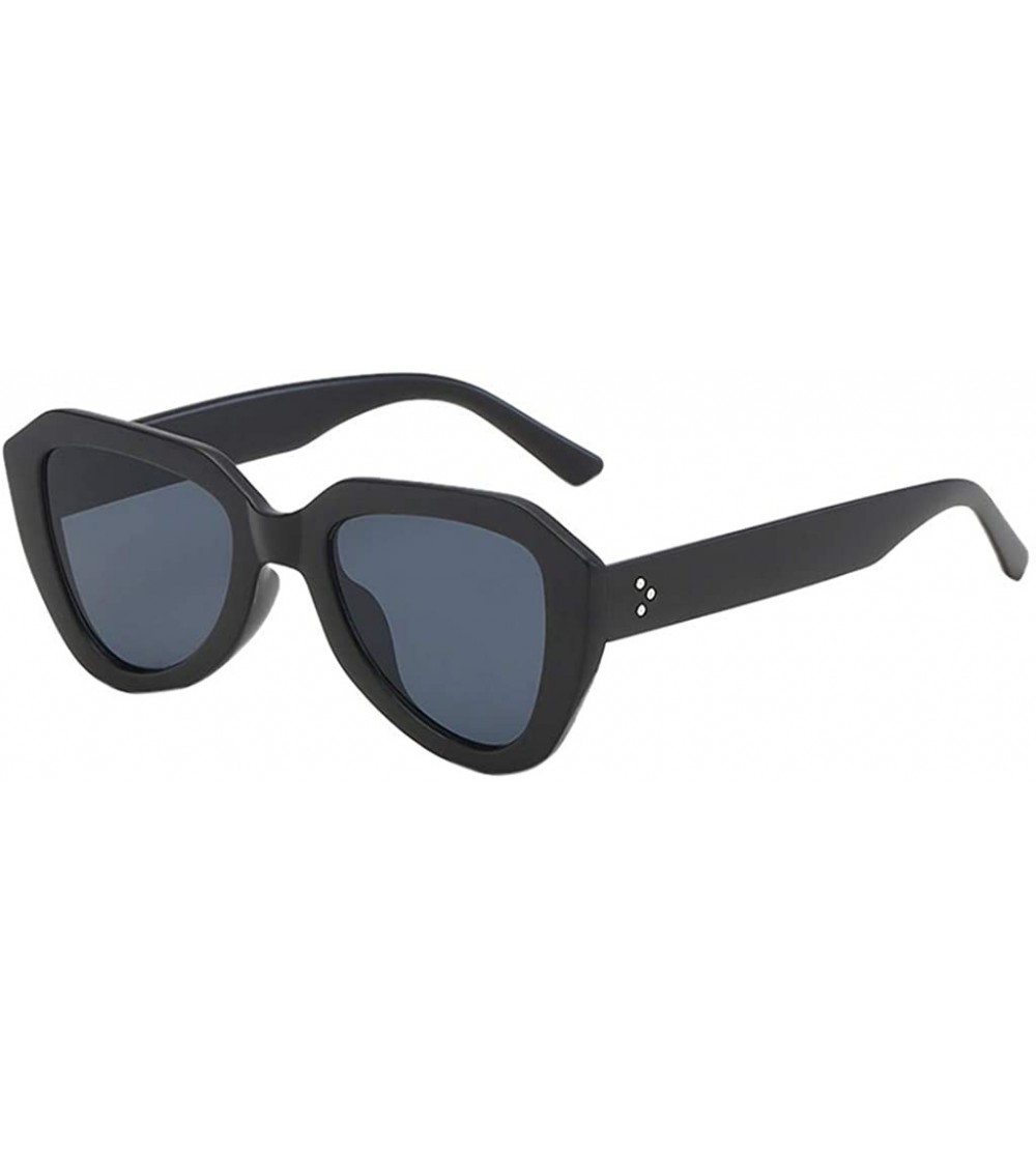 Round Man Women Fashion Irregular Shape Sunglasses Vintage Glasses Retro Style Sunglasses - Black - CK18SC77ONZ $17.36