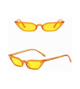 Cat Eye Sunglasses for Women Cat Eye Vintage Sunglasses Retro Small Sunglasses Punk Eyewear - Yellow - CY18QMYG0S9 $14.99